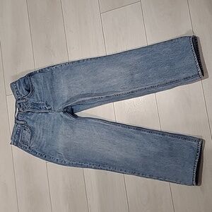 Aritzia Denim Forum Joni High Rise Loose High-waisted Jeans 29 Length Blue sz 24